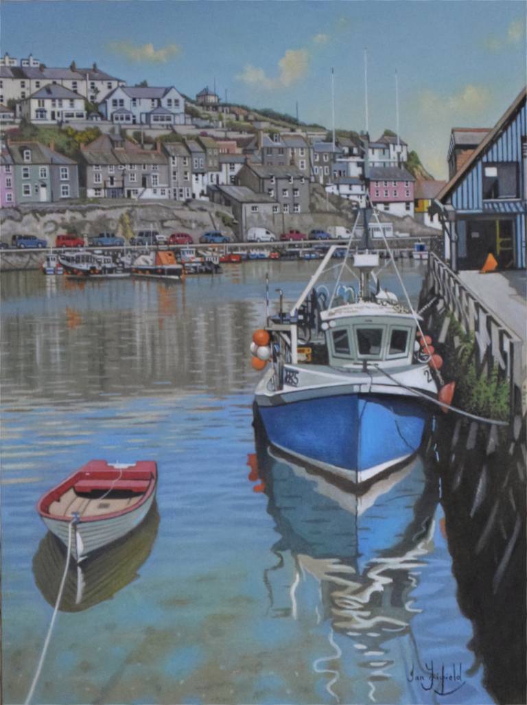 In the Harbour at Mevagissey, Cornwall IV - Ian Fifield