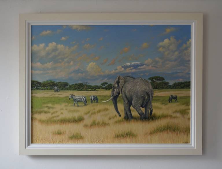 Elephant at Amboseli with backdrop of Mount Kilimanjaro - Ian Fifield