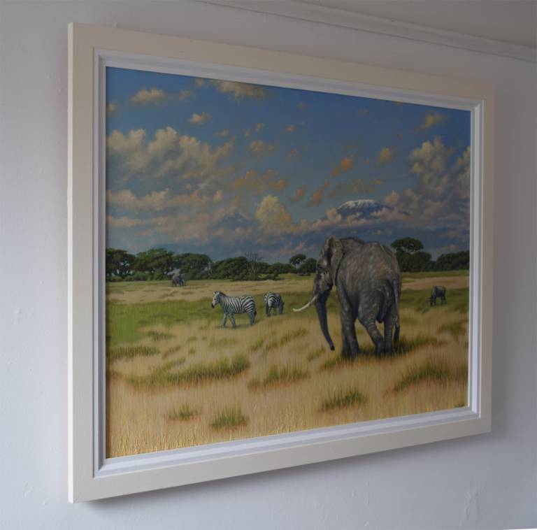 Elephant at Amboseli with backdrop of Mount Kilimanjaro - Ian Fifield