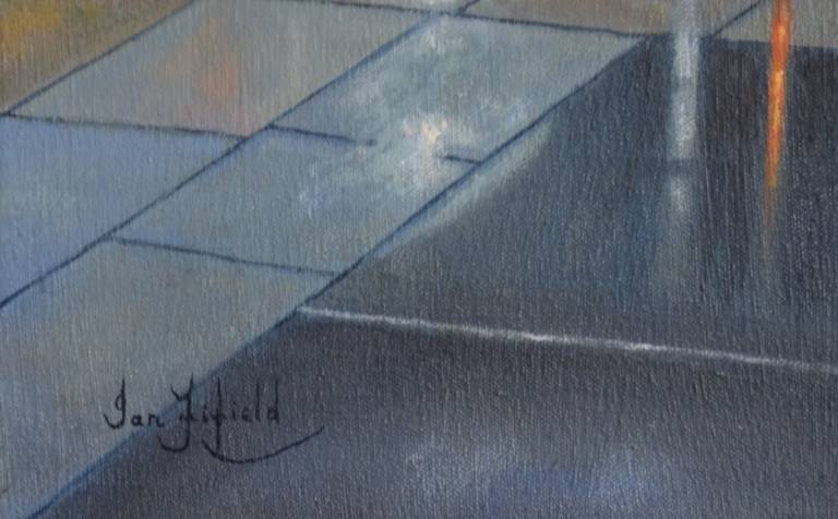 Room 7 - Rainy Day at the Pump Room Restaurant, Abbey Church Yard, Bath SOLD - Ian Fifield