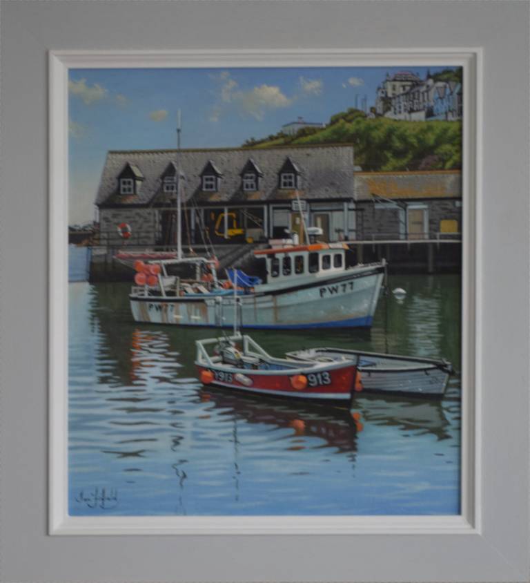 In the Harbour at Mevagissey, Cornwall II (Sold) - Ian Fifield