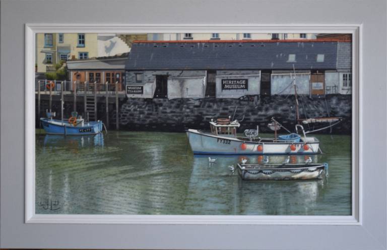 In the Harbour at Polperro, Cornwall SOLD - Ian Fifield