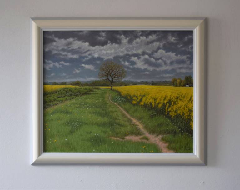 Footpath through the Rapeseed Flowers near Thurlbear SOLD - Ian Fifield