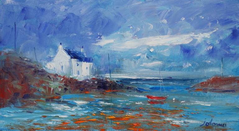 A Summer Gloaming Earsary Isle Of Barra 10x18 SOLD - John Lowrie Morrison
