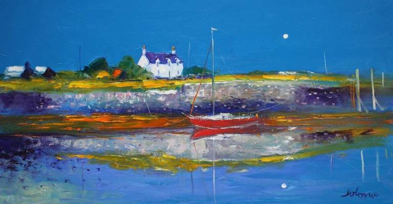 Easdale Island Evening Reflections 16x30 - John Lowrie Morrison