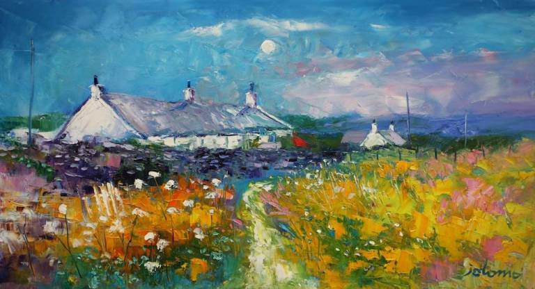 Soft Eveninglight Easdale Island Argyll 18x32 - John Lowrie Morrison