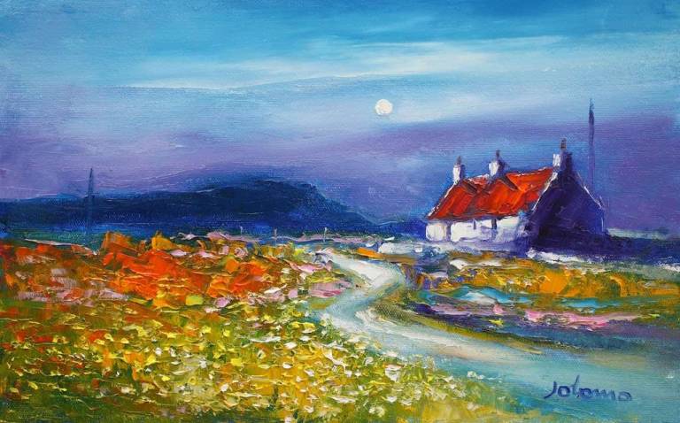 Summer Moonlight On The Kilberry Road Argyll 10x16 - John Lowrie Morrison