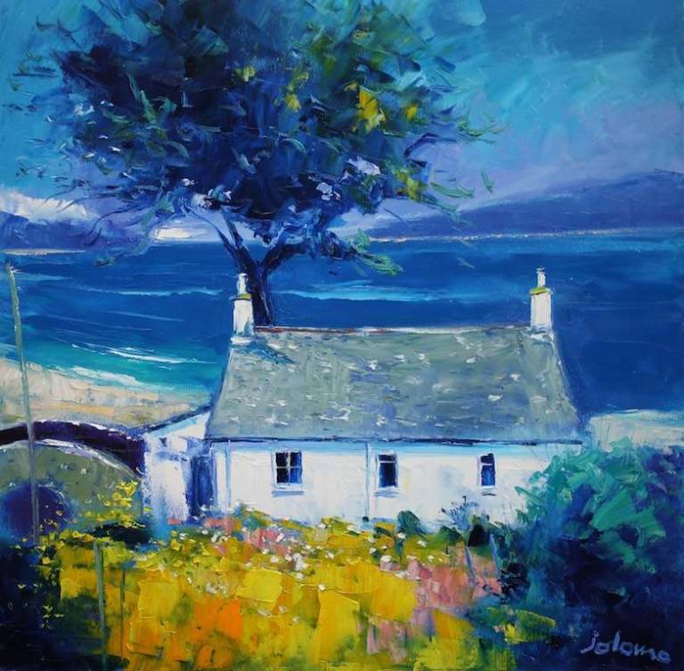 Summerlight Grogport Kintyre Looking To Arran 24x24  - John Lowrie Morrison