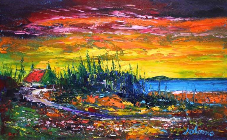 Sunset On The Kilberry Road Argyll 10x18  - John Lowrie Morrison