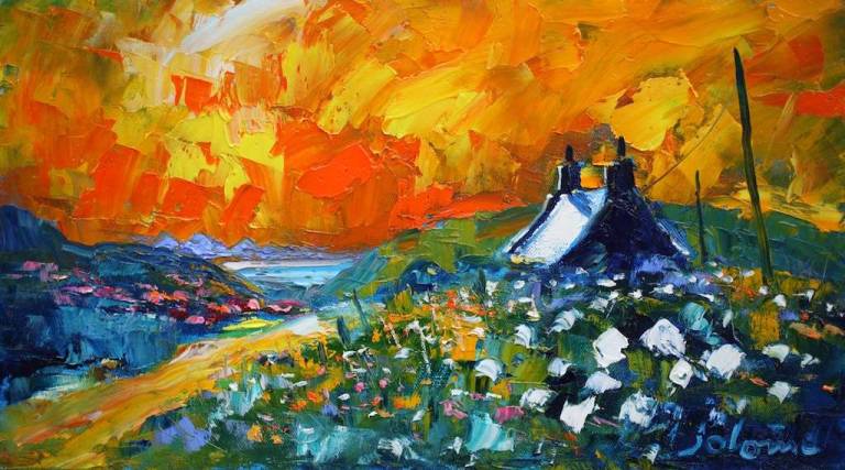 Sunset Westport Kintyre 10x18 - John Lowrie Morrison