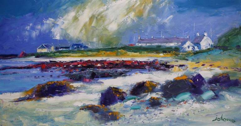 The Red Rocks A'chleit Kintyre 16x30 - John Lowrie Morrison