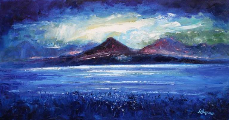 Wet Morninglight Over Arran Looking From Grogport 16x30  - John Lowrie Morrison