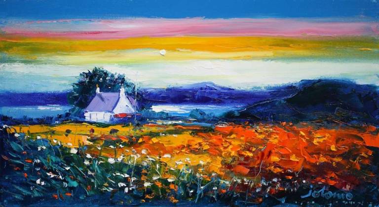 A Summer Evening Gloaming Isle of Gigha 10x18 - John Lowrie Morrison