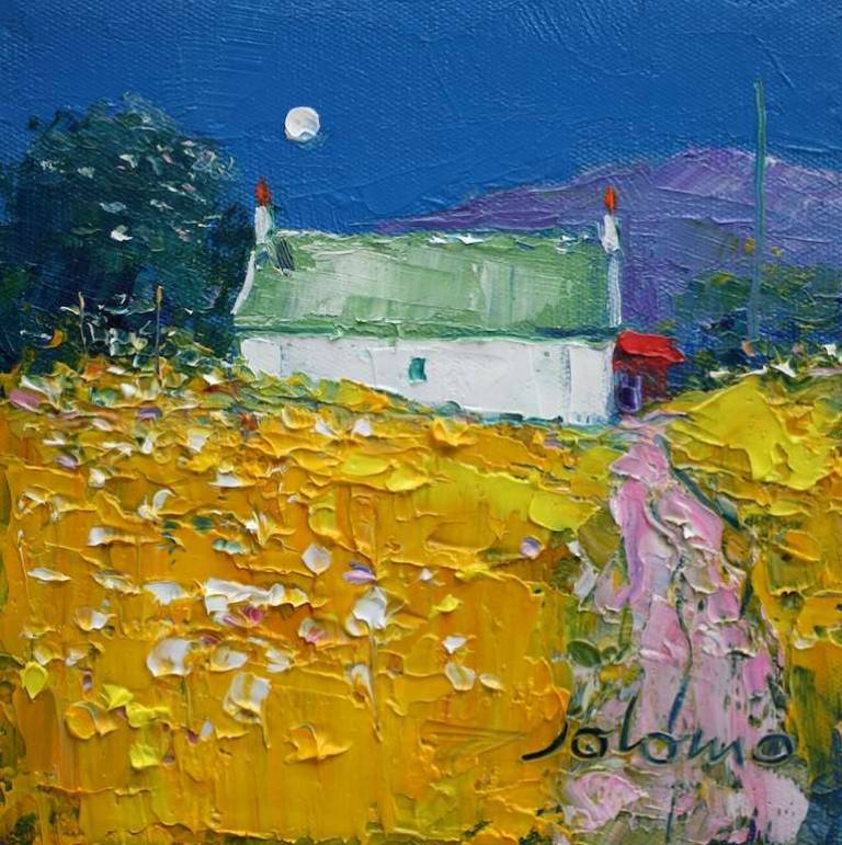 Autumn Moonlight Isle of Gigha 6x6 - John Lowrie Morrison