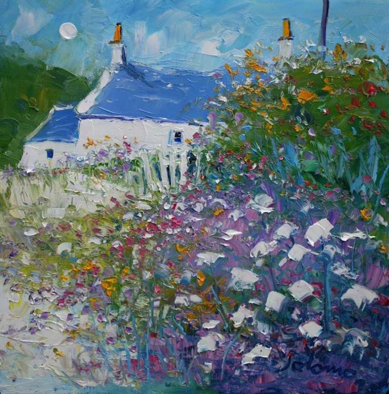 Croft on the shore Kintyre 12x12 - John Lowrie Morrison
