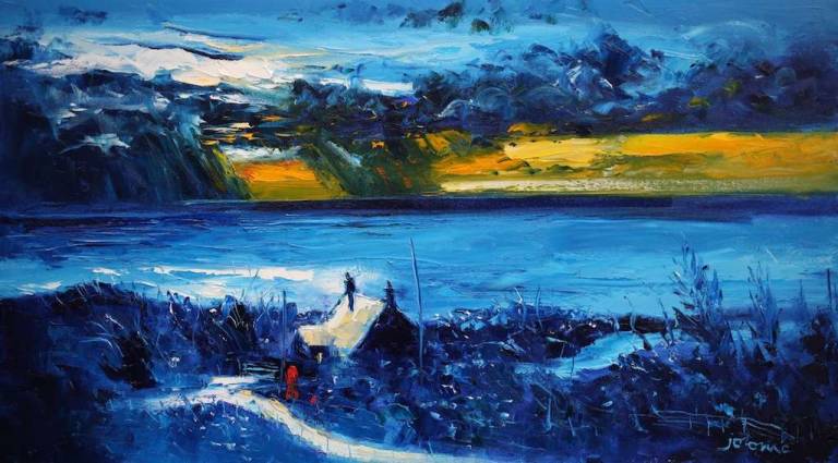 Night falls on Portuairk Ardnamurchan 18x32 SOLD - John Lowrie Morrison