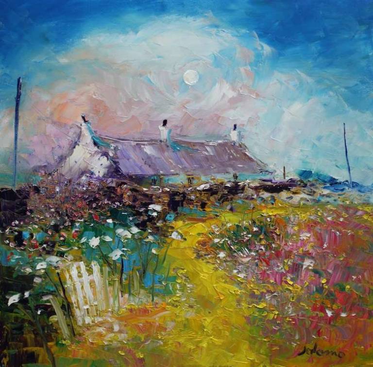 Soft Eveninglight Easdale Island Argyll 16x16 - John Lowrie Morrison