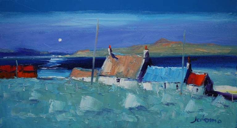 Summer Eveninglight Isle of Iona 10x18 - John Lowrie Morrison
