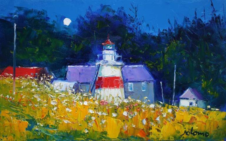 Eveninglight The Wee Lighthouse Crinan 10x16 - John Lowrie Morrison