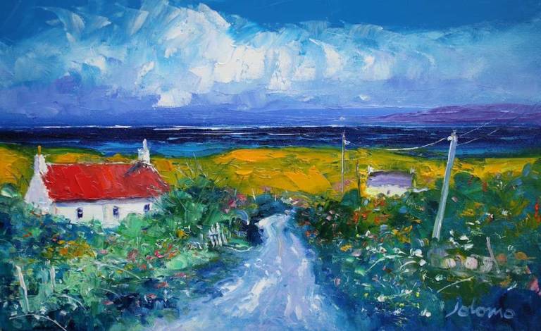 The Red Roof Ardtun Isle of Mull 10x16 - John Lowrie Morrison