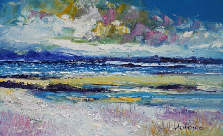 Wild Day Wee Cable Bay Isle of Colonsay 10x16 SOLD - John Lowrie Morrison