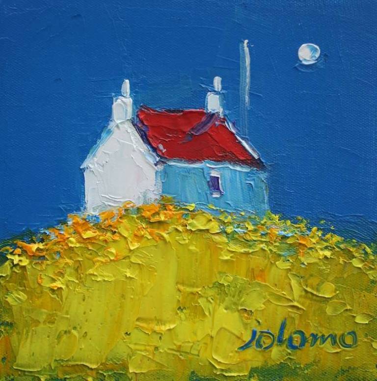 Red Roof Isle of Colonsay 6x6 - John Lowrie Morrison