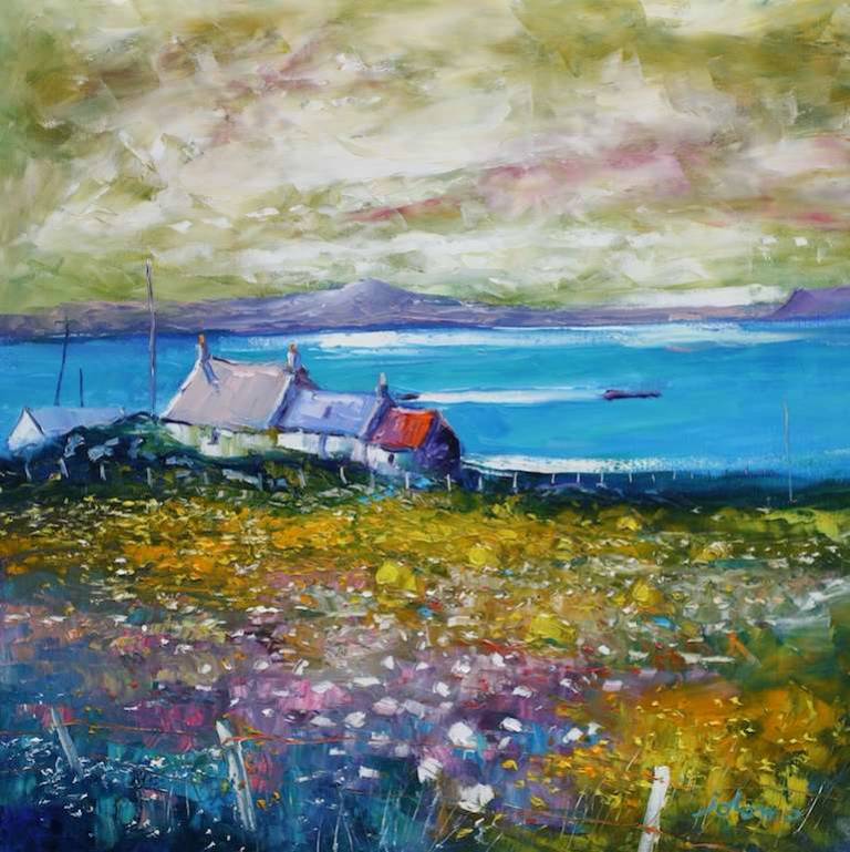 Soft eveninglight Isle of Iona 30x30 - John Lowrie Morrison