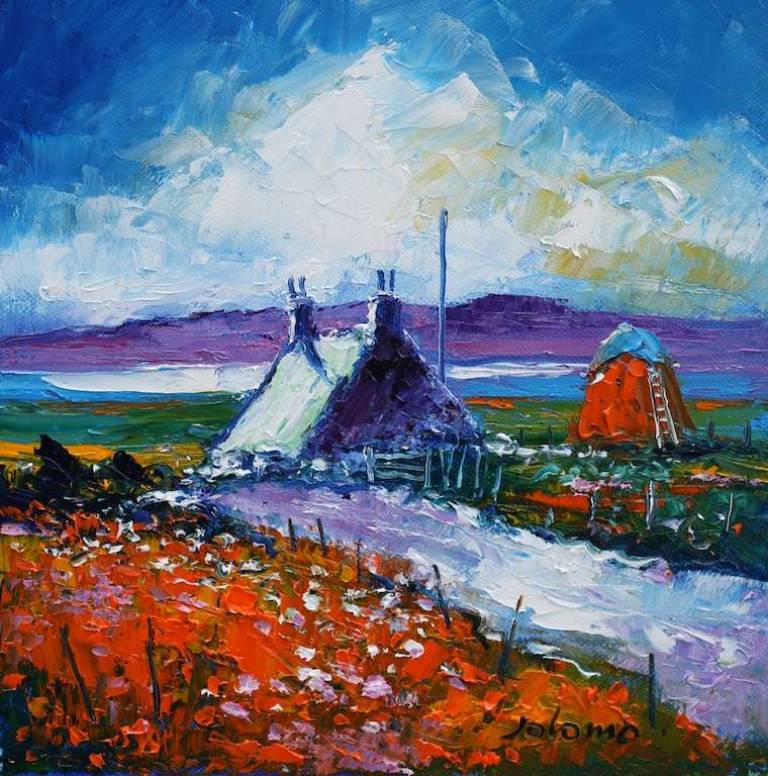 A Kintyre Croftscape 10x10 SOLD - John Lowrie Morrison