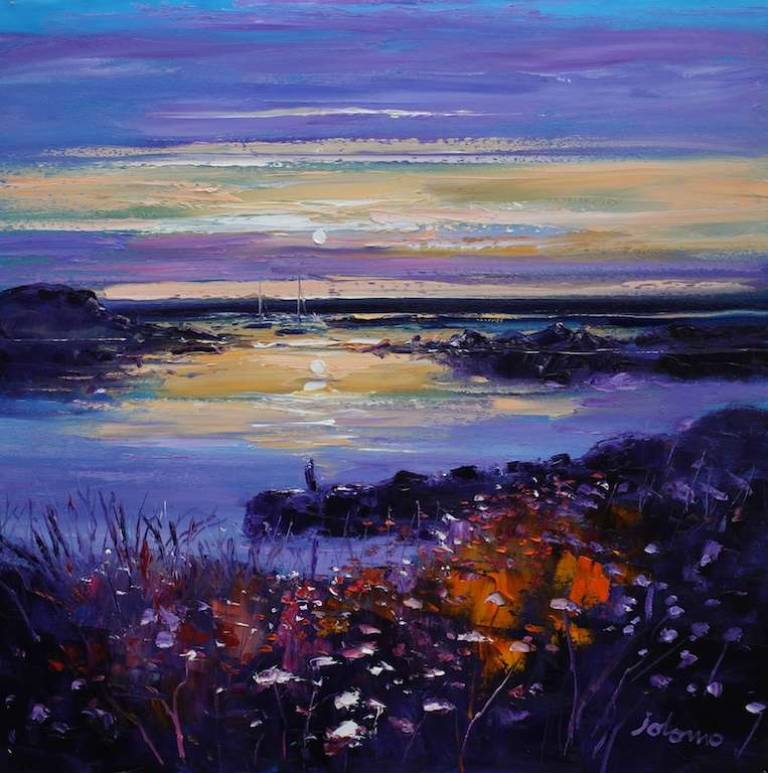 A summer evening gloaming Portuairk 24x24 - John Lowrie Morrison