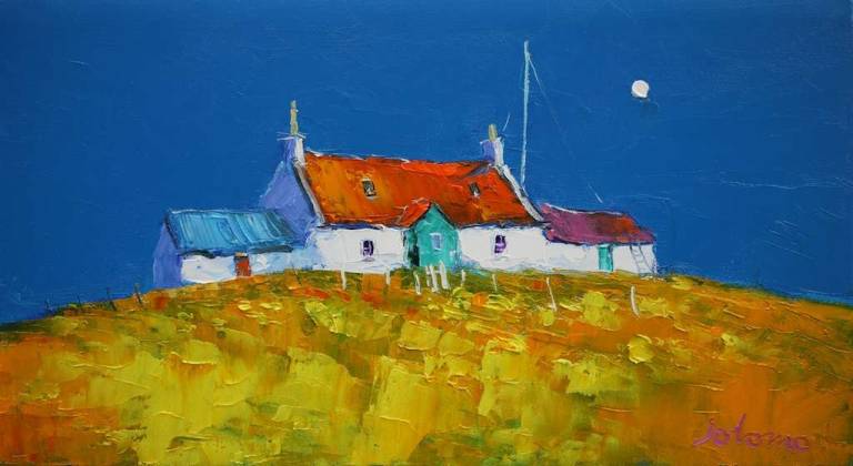 Rusted corry roof at Ockle Ardnamurchan 10x18 - John Lowrie Morrison