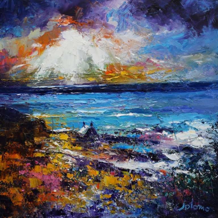 Stormy sunset Portuairk 24x24 SOLD - John Lowrie Morrison