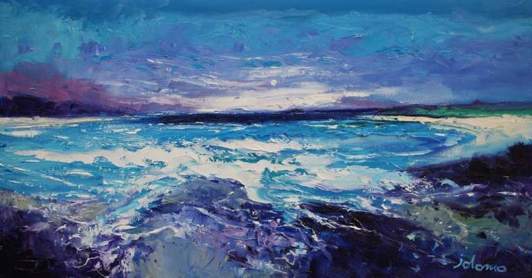 Wild day at Sanna Ardnamurchan 16x30 - John Lowrie Morrison