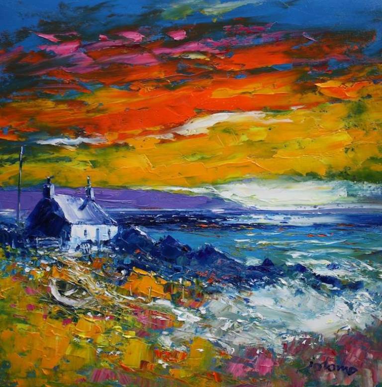Stormy Sunset over The Mull of Kintyre 16x16   - John Lowrie Morrison
