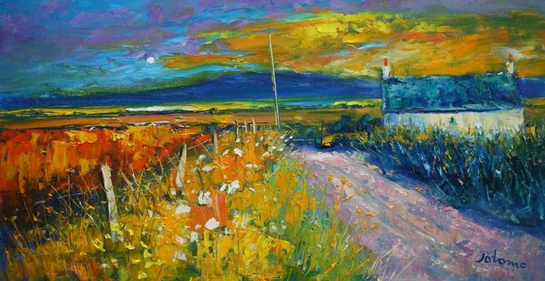 The Barley Fields Kintyre 16x30 - John Lowrie Morrison