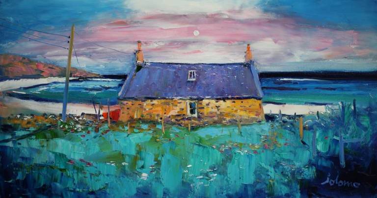 Croft on the Shore Uisken Isle of Mull 16x30 - John Lowrie Morrison