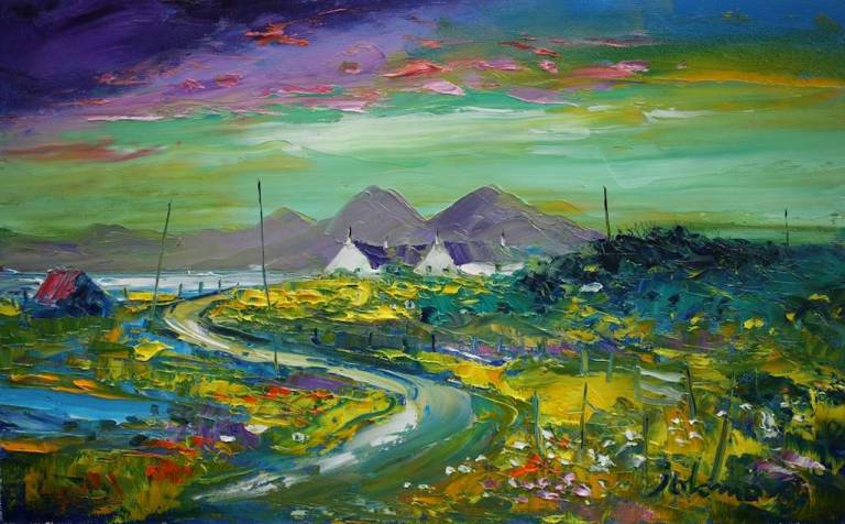 Eveninglight The Paps of Jura from Keills 10x16 - John Lowrie Morrison