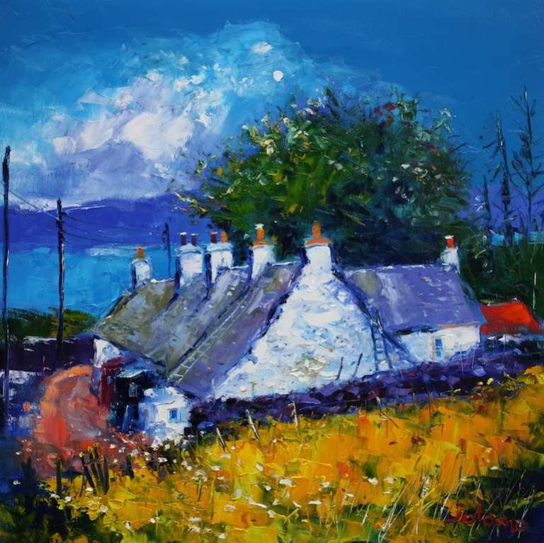 Fixing the roof Culipool Argyll 24x24 - John Lowrie Morrison