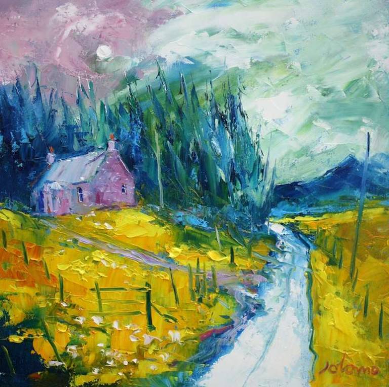Wild Day Glen Prosen Angus 16x16 - John Lowrie Morrison