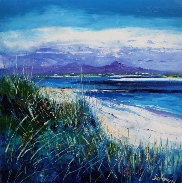 Summerlight Benbecula Looking to South Uist 24x24 - John Lowrie Morrison