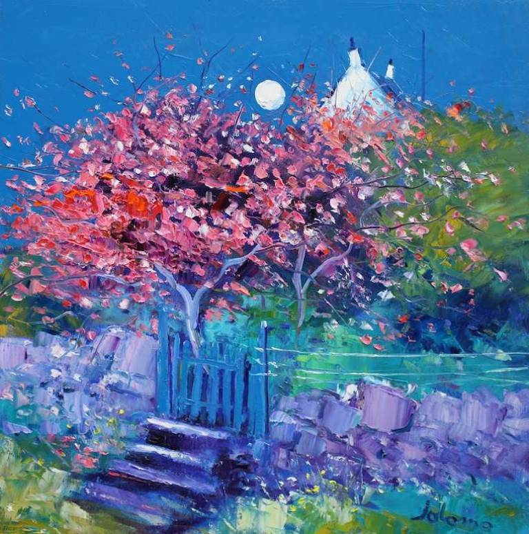 Blossoms at the Blue Gate Isle of Coll 20x20 - John Lowrie Morrison