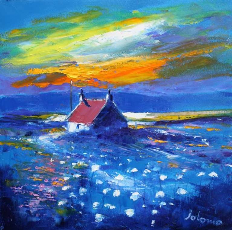 Daybreak over Isle of Gigha Argyll 16x16 - John Lowrie Morrison