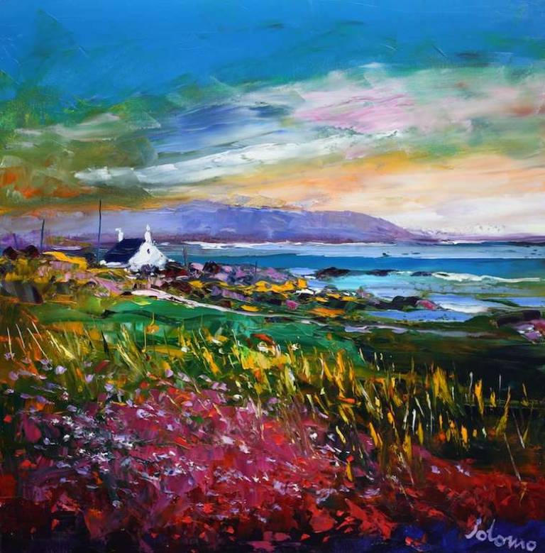 Eveninglight Machrihanish Argyll 24x24 - John Lowrie Morrison
