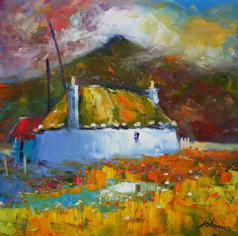 Misty Eveninglight South Uist 20x20 - John Lowrie Morrison