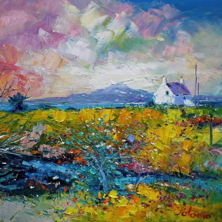 A Summer Gloaming Isle of Luing 16x16 - John Lowrie Morrison
