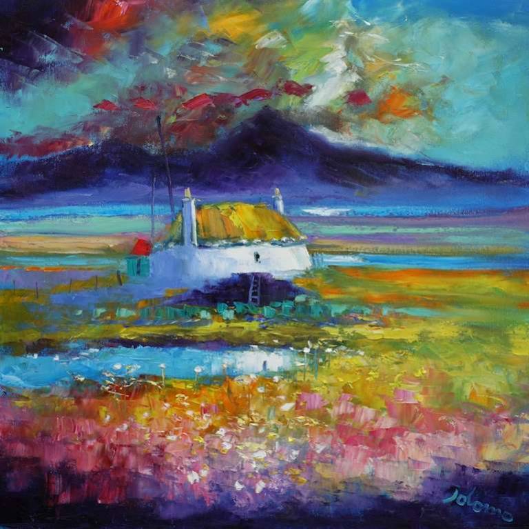 Wet Morninglight Gerinish South Uist 24x24 - John Lowrie Morrison
