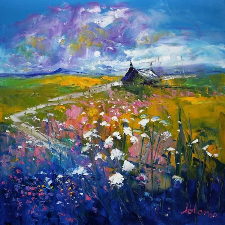 Eveninglight on the Kilchoan Road Ardnamurchan 24x24 - John Lowrie Morrison
