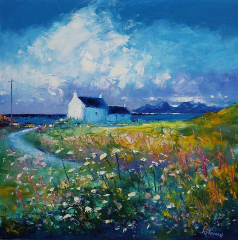 Summerlight The Paps of Jura from Gigha 30x30 - John Lowrie Morrison