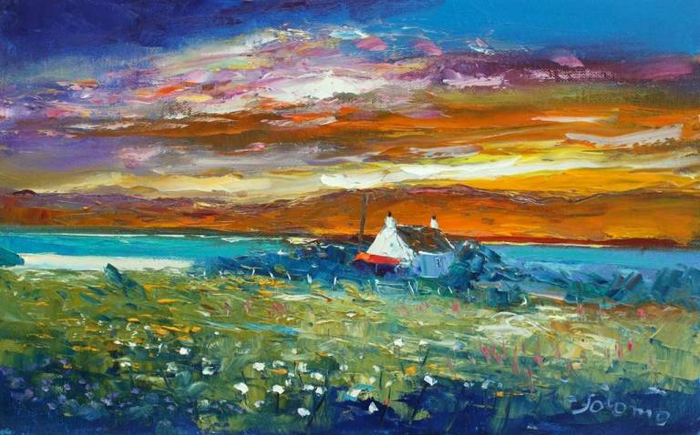 An Autumn Dawnlight Isle of Gigha 10x16 - John Lowrie Morrison