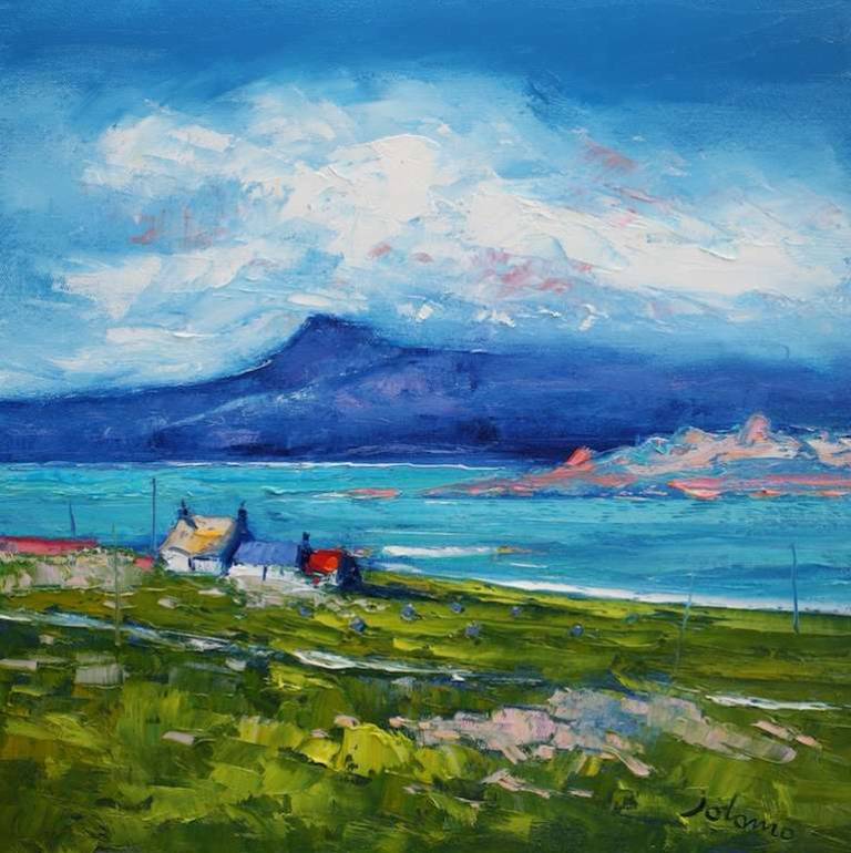 Ben More from Dun I Iona 16x16 - John Lowrie Morrison