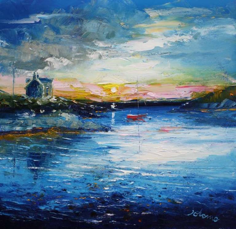 Early Morninglight at Earsary Isle of Barra 16x16 - John Lowrie Morrison